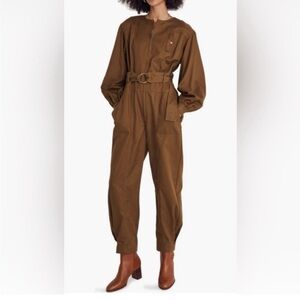 Madewell Tapered Leg Jumpsuit - Sz M brown green golden spinach